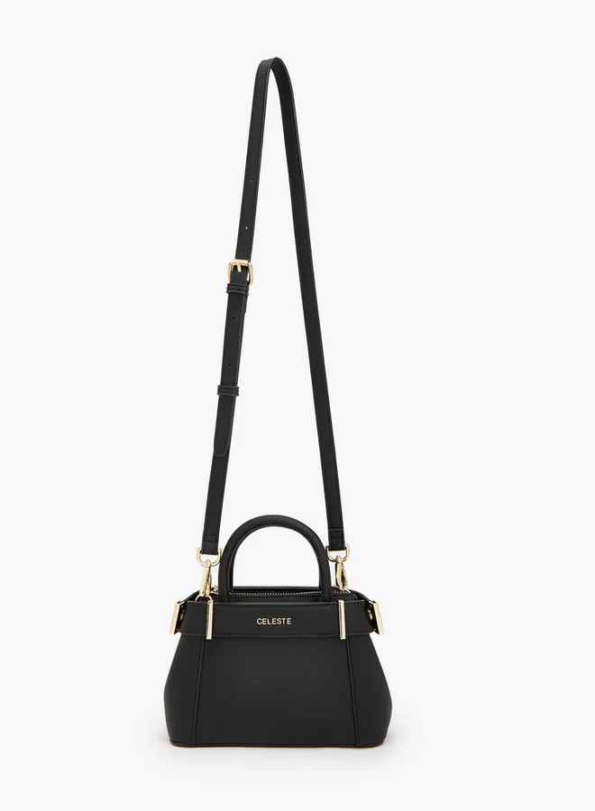 سيليست Textured Satchel Bag With Detachable Strap